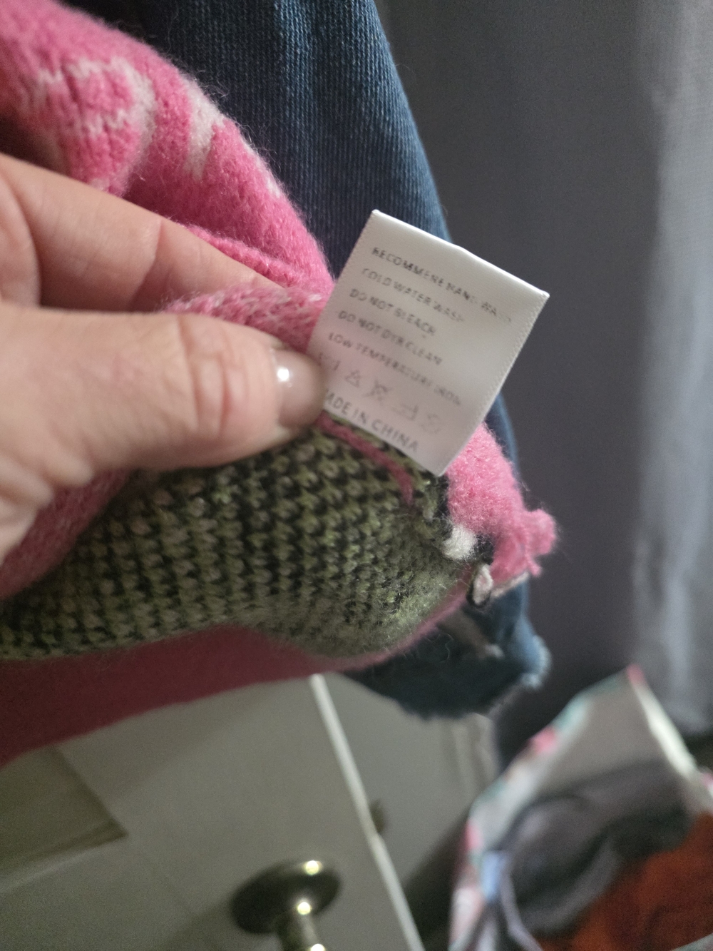 JASCIS Colorblock Leopard Patchwork Cardigan - Pink/White/Denim - Picture 15 of 16